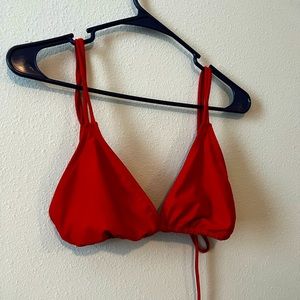 Red Triangle Bikini Top